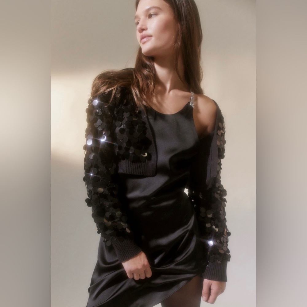NWT Urban Outfitters Sequin Cropped Cardigan- Medium